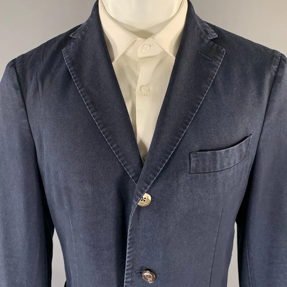 BOGLIOLI Chest Size 40 Navy Wool Notch Lapel Sport Coat